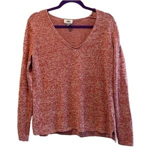 Old‎ Navy Women's Marled Red V Neck Long Sleeve Sweater Size L